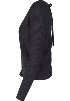 V-neck sweater with lace in the back lady