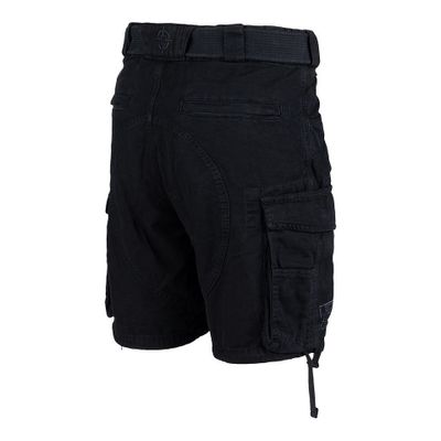 Heavy Duty cargoshorts i svart med dragkedja