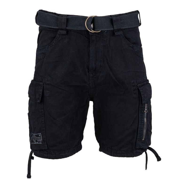 Heavy Duty cargoshorts i svart med dragkedja
