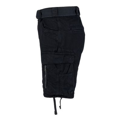 Heavy Duty cargoshorts i svart med dragkedja