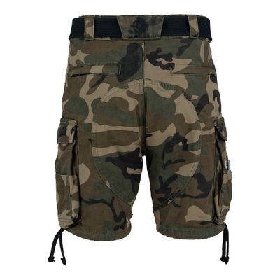 Heavy Duty cargoshorts i woodland med dragkedja