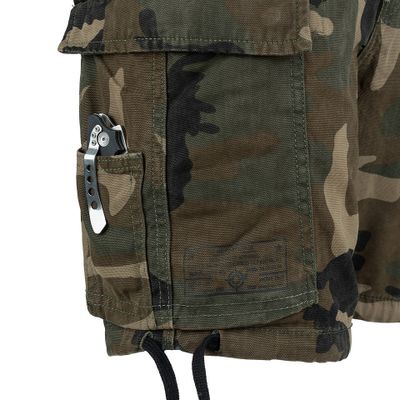 Heavy Duty cargoshorts i woodland med dragkedja