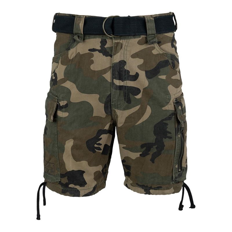 Heavy Duty cargoshorts i woodland med dragkedja