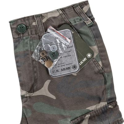 Kids cargo byxor stonewashed i woodland