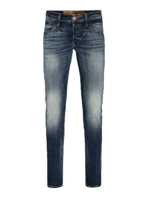 Mörka slim fit jeans med stentvättad yta - GLENN