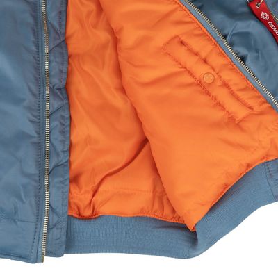 MA-1 flight jacka i vintage denim med dragkedja