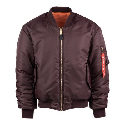 MA-1 flight jacka i maroon med dragkedja