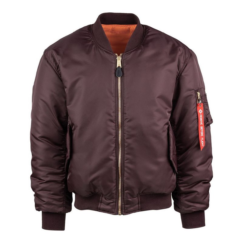 MA-1 flight jacka i maroon med dragkedja
