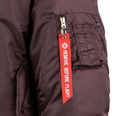 MA-1 flight jacka i maroon med dragkedja