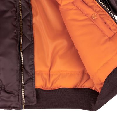 MA-1 flight jacka i maroon med dragkedja
