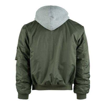 MA-1 Hooded Bomber jacka i grön med dragkedja