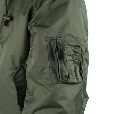 MA-1 Hooded Bomber jacka i grön med dragkedja