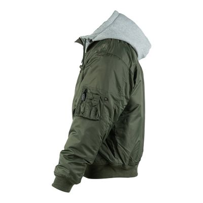 MA-1 Hooded Bomber jacka i grön med dragkedja
