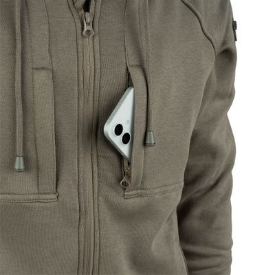 Tactical Bamboo hoodie zippered i ranger green med dragkedja