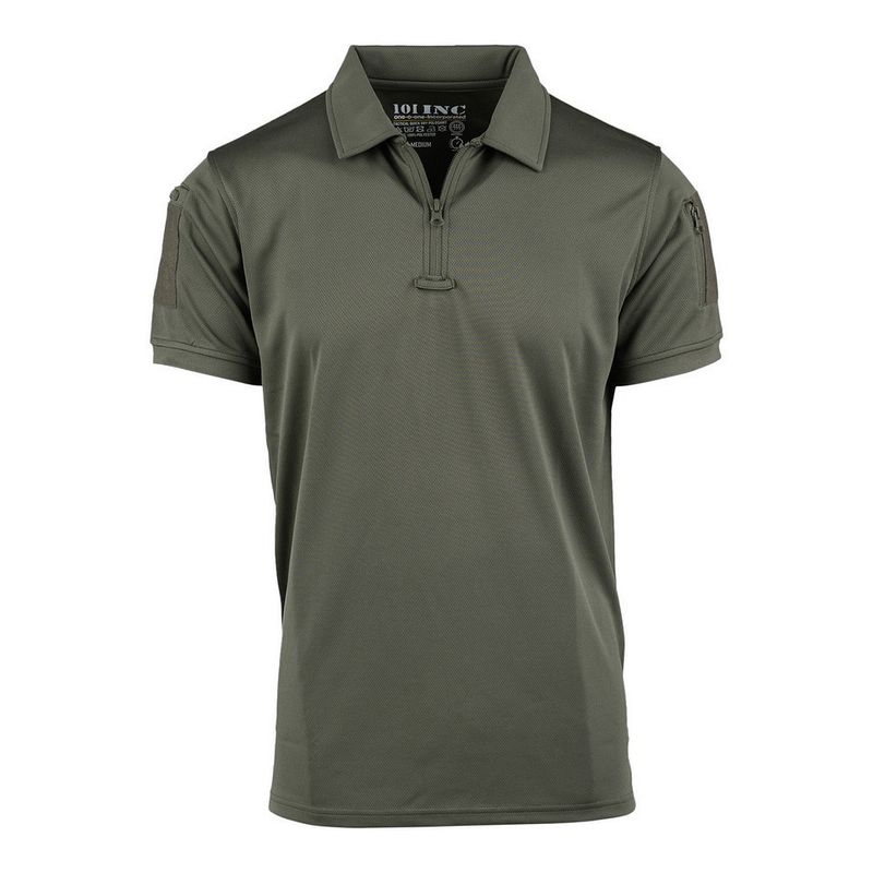 Tactical zip polo Quick Dry i ranger green med dragkedja