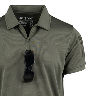 Tactical zip polo Quick Dry i ranger green med dragkedja