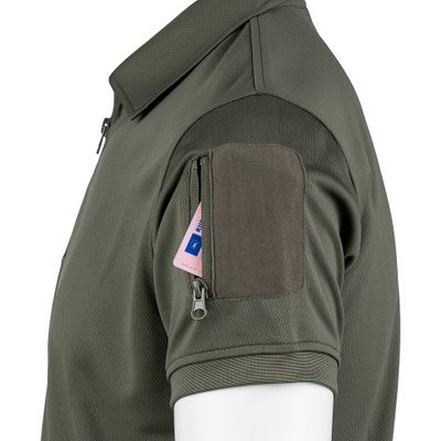 Tactical zip polo Quick Dry i ranger green med dragkedja