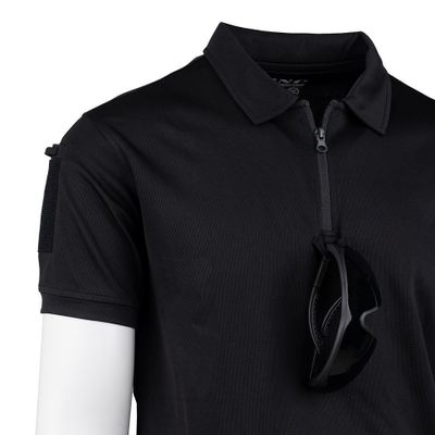 Tactical zip polo Quick Dry i svart med dragkedja