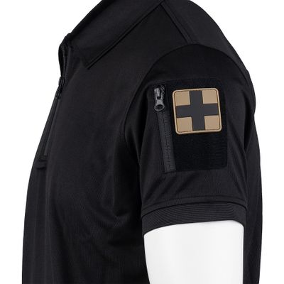 Tactical zip polo Quick Dry i svart med dragkedja