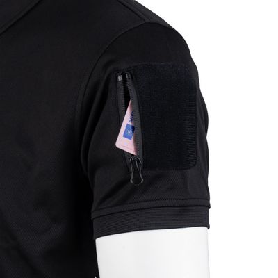 Tactical zip polo Quick Dry i svart med dragkedja