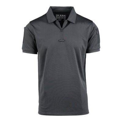 Tactical zip polo Quick Dry i wolf grey med dragkedja