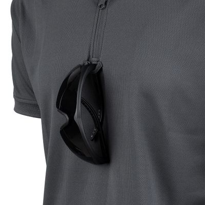 Tactical zip polo Quick Dry i wolf grey med dragkedja