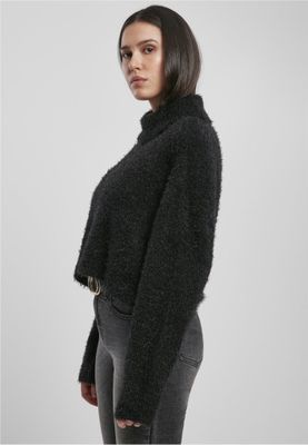 Feather sweater with a high neck