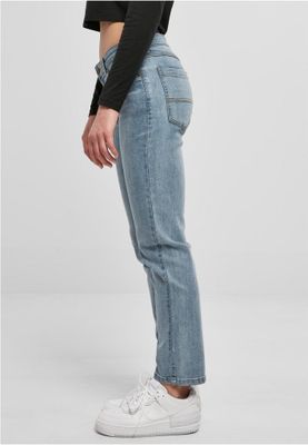 Ladies Low Waist Straight Denim Pants