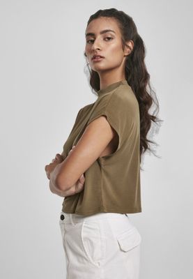 Short t-shirt with high neck ladies
