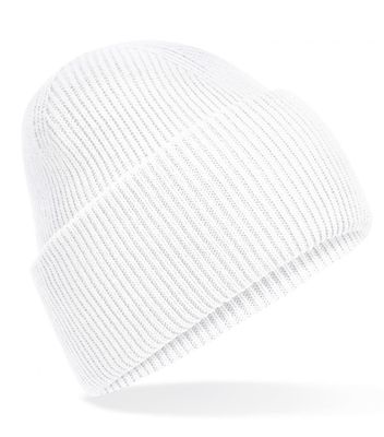 Klassisk strikbeanie med dyb skygge