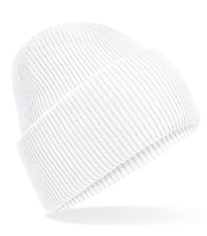 Klassisk strikbeanie med dyb skygge