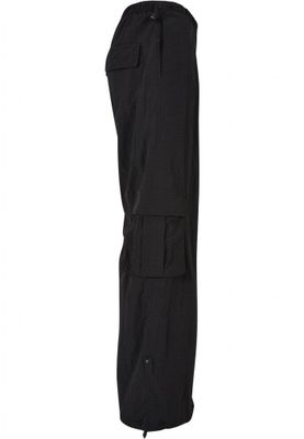 Wide nylon cargo pants for women