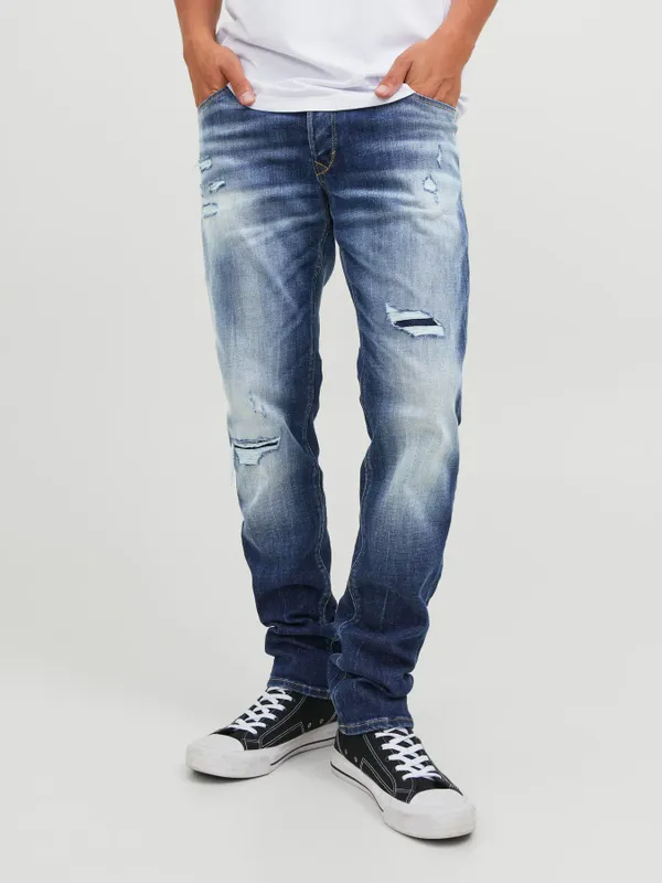 Slim fit jeans med slitningar och revor - GLENN