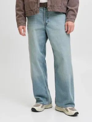 Wide Fit Original Jeans Herr – DAVE Ljusblå Tvättad Denim