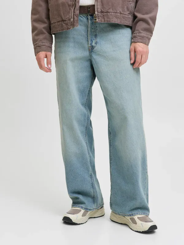 Wide Fit Original Jeans Herr – DAVE Ljusblå Tvättad Denim