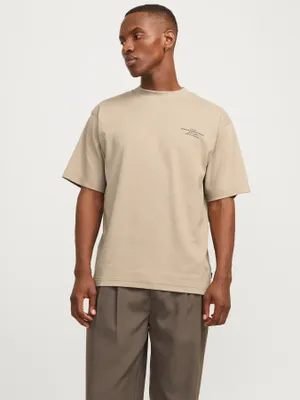 Avslappnad T-shirt med rund hals herr