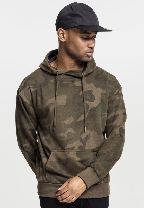 Camo hoodie with high neck