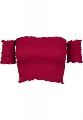 Short stretch top with bare shoulders