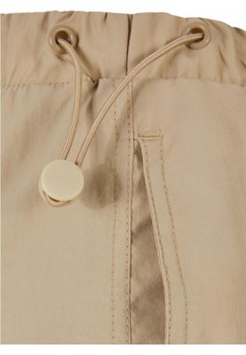 Wide nylon cargo pants for women