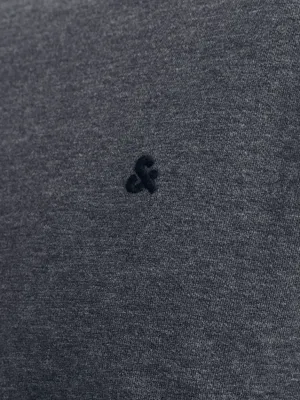 Mörkgrå melerad plus size T-shirt herr med broderi – Jack & Jones