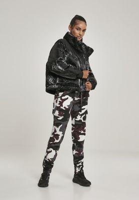 Camo byxa med hög midja och benficka dam
