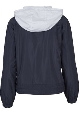 Three-color windbreaker with hood lady