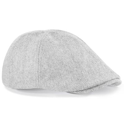 Flatcap "gubbkeps" ljusgrå fiskbensmönstrad