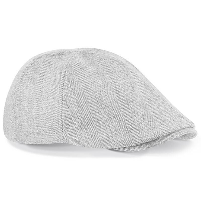 Flatcap "gubbkeps" ljusgrå fiskbensmönstrad