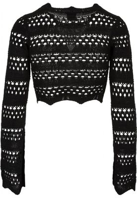 Crocheted short sweater for women