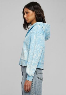 Ladies Short Oversized Towel Washed Zip Hoody