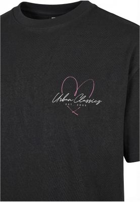 T-shirt för dam med hjärtformad logotyp – svart