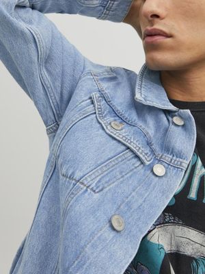 Light blue denim jacket for men