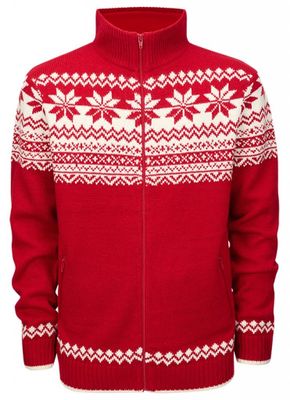 Norwegian knitted sweater - red/white