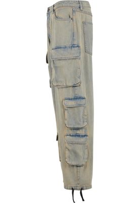Multi Pocket Denim Cargo Byxor